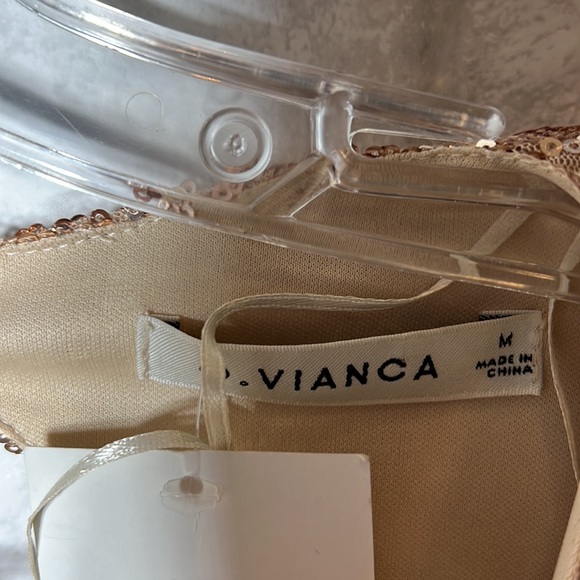 O. Vianca long sleeve sequined back cut out mini dress size M - Picture 5 of 12